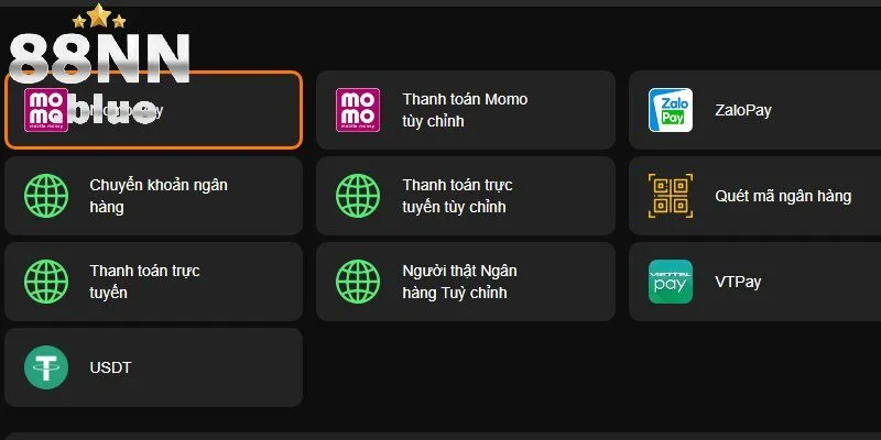 Điều kiện nạp tiền 88NN